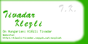 tivadar klezli business card